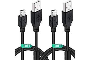 PS4 Charger Cable 2 Pack 10FT with Magnetic Ring