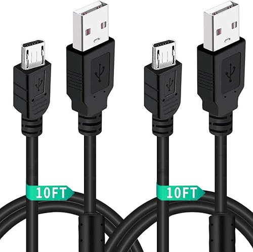 Paquete de 2 cables de carga para controlador PS4 de 10 pies con anillo magnético compatible con controladores inalámbricos Playstation 4DualShock