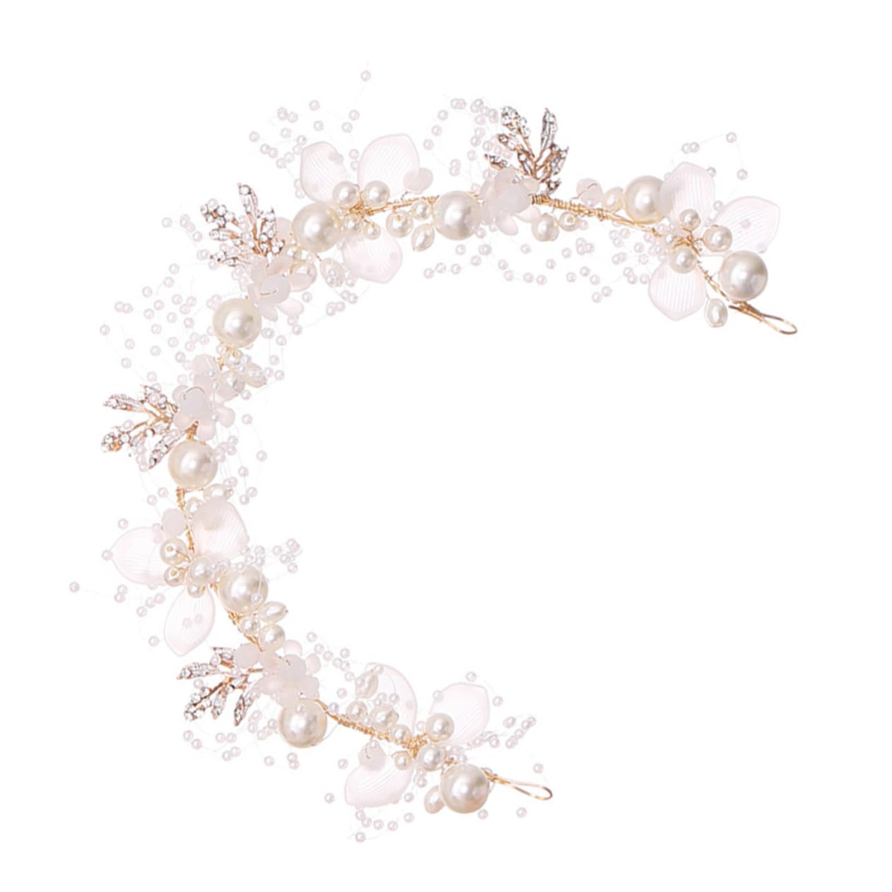 Beavorty 3piezas Diadema De Flores De Perlas Rhinestones Accesorios De Pelo Para Novia Tocado Nupcial Para Boda y Celebraciones