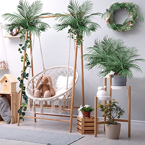 100 Pcs 25 Inch Artificial Palm Leaves Decor Large Tropical Faux Plants Plastic Palm Fronds Fake Palm Branches Palm Tree Leaves For Palm Sunday Palm Tree Vase Jungle Beach Party Wedding Decoration #TOP3