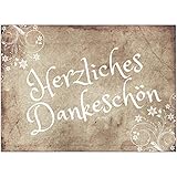 15 x Dankeskarten mit Umschlag - Vintage alt braun - Danksagungskarten, Danke sagen, nach Hochzeit, Geburt, Baby, Taufe, Geburtstag, Kommunion, Konfirmation, Jugendweihe