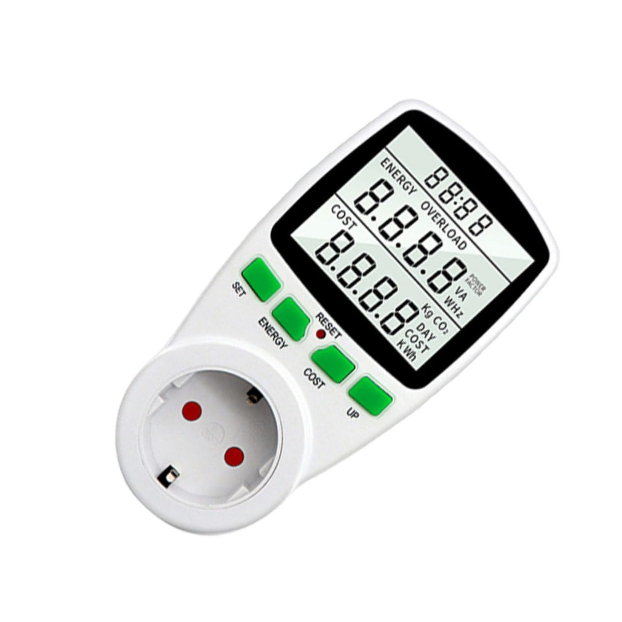 Misuratore Consumo Energetico con Display Lcd e Protezione Sovraccarico Contatore Energia Casa