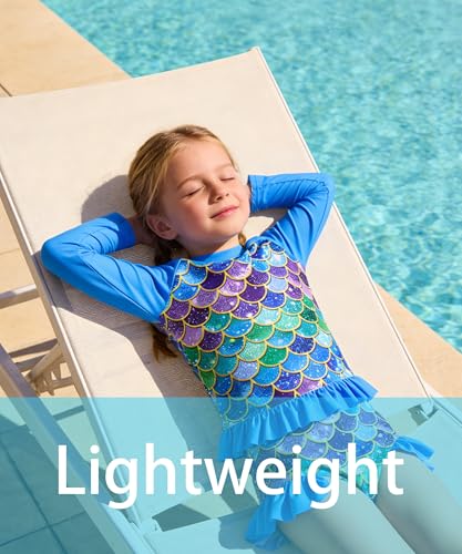 Image of BFUSTYLE Girls Swimsuit 3 Pieces Rash Guard Kids Long Sleeves Bathing Suit 3-8 Years Sun Proction Swimwear Tankini