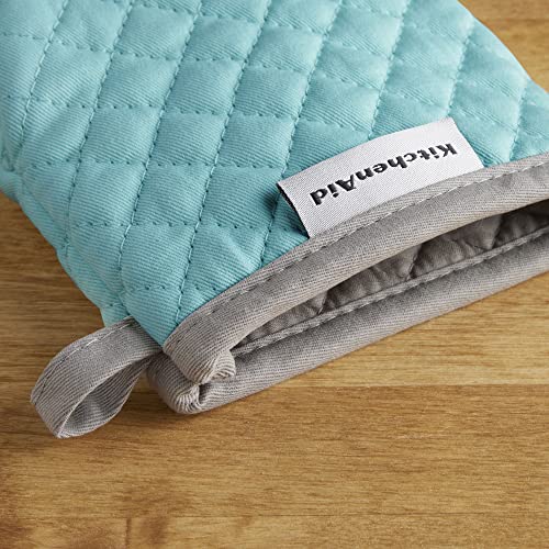 KitchenAid Asteroid Mini Oven Mitt Set, 5.5"x8", Aqua, 2 Piece by KitchenAid - Image 4