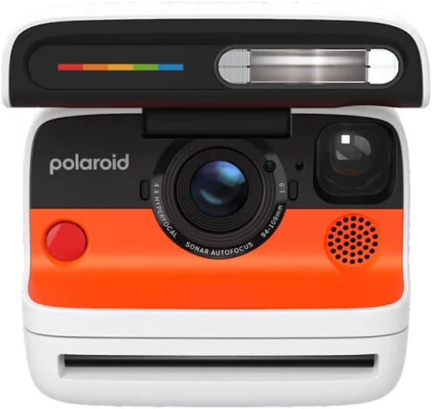 Flip Instant Camera with Sonar Autofocus and Retro Design (White)
