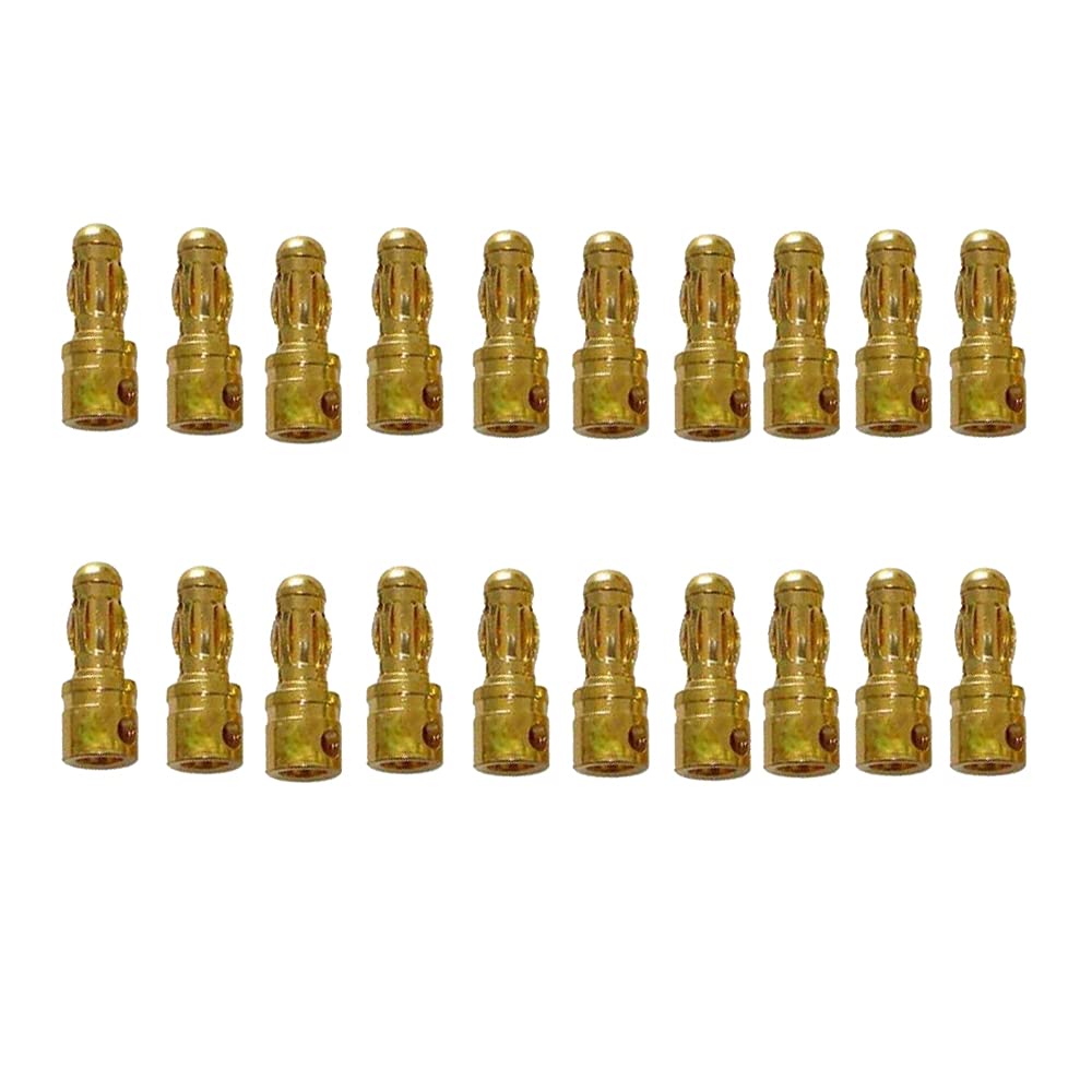 20 Paires Connecteur de Balle de Fiche Banane Mâle Femelle Prise 3.5mm Plaqué Or pour Batterie Moteur Lipo ESC