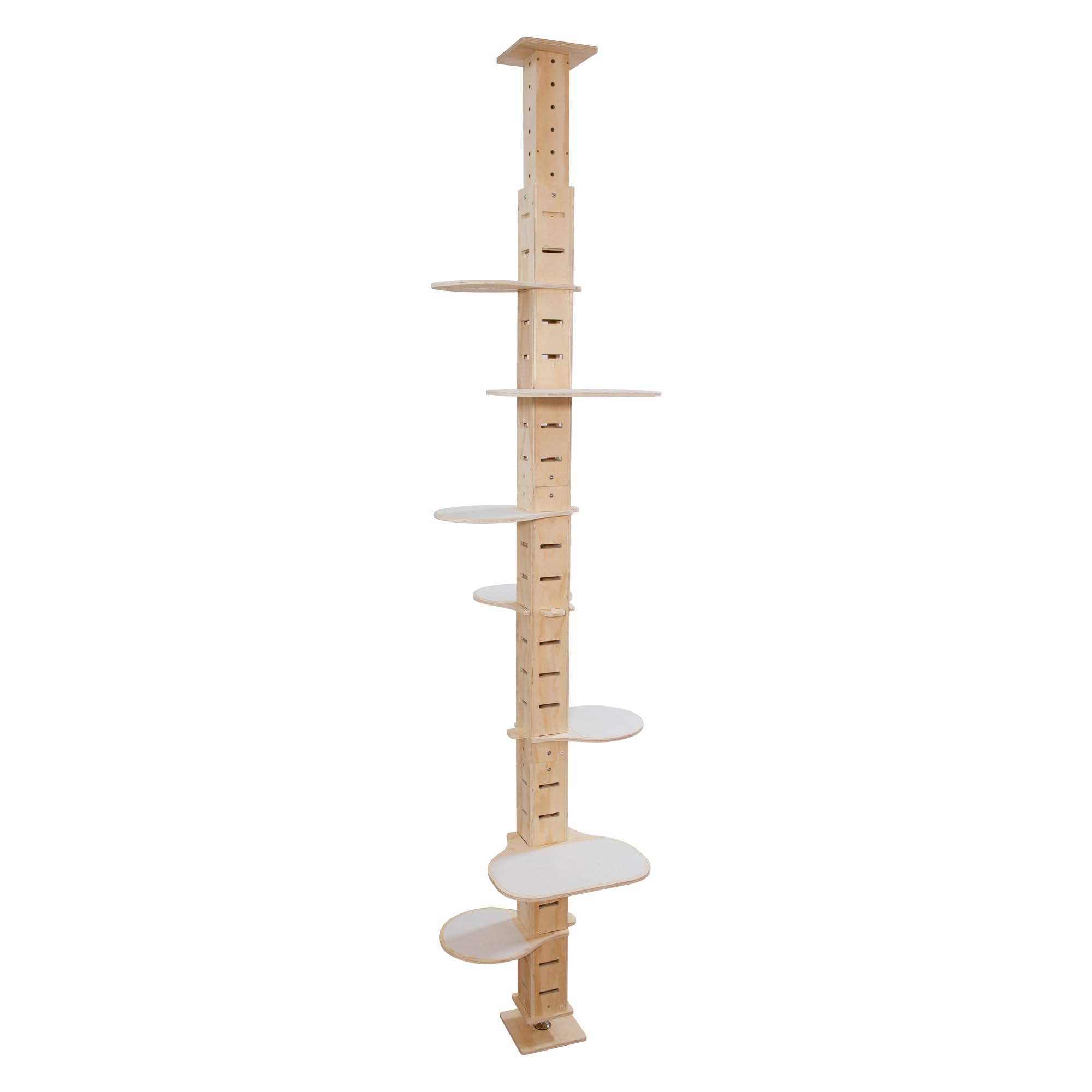 Road Kratzbaum, Katzenleiter bis zur Decke, höhenverstellbar (250-290cm), extrem hoch, 7-Ebenen-Katzenbaum, Einrichtungsideal für Wohnzimmer & Schlafzimmer