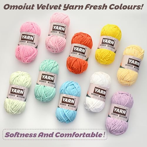 Image of 12 Pack Chunky Chenille Yarn for Crocheting, Bulky Velvet Yarn for Crochet, Baby Yarn for Crocheting Soft Blanket, 42.3 oz (1050 yds) Amigurumi Yarns for Craft Set A