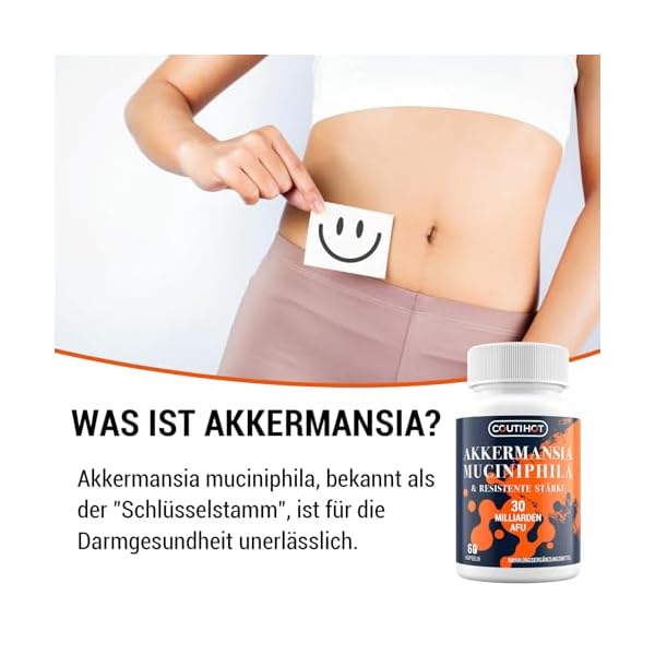 Akkermansia Muciniphila 30 Milliarden AFU - Verbessert mit resistenter Stärke | Nicht-GMO & Glutenfreie Formel für Frauen & Männer - 60 verzögert freisetzende Kapseln – Bild 3