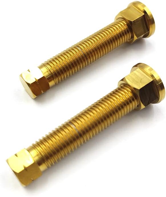 Motorcycle Titanium Alloy Chain Adjuster Bolt 1 Pair M8*1.25 Motocross for CRF WRF YZF KXF RMZ Dirt Bike (M8 Gold)