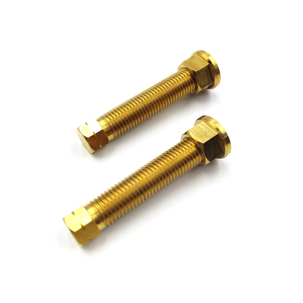 Motorcycle Titanium Alloy Chain Adjuster Bolt 1 Pair M8*1.25 Motocross for CRF WRF YZF KXF RMZ Dirt Bike (M8 Gold)