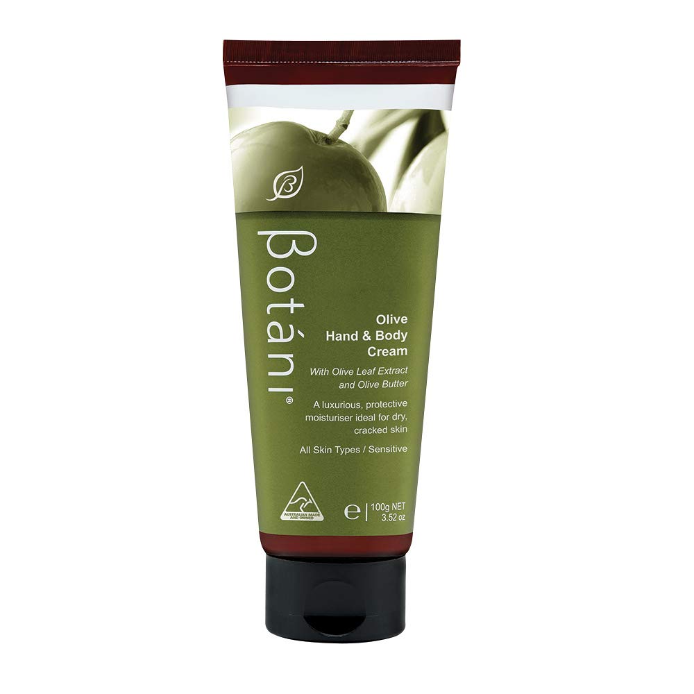 Botani Australia OLIVE HAND CREAM (3.52oz Big Tube) 100% Natural Botanical, Non-Greasy Dry Hands Treatment. Lightweight & intensive hand care. Paraben-free, petroleum-free.