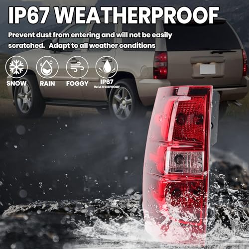 JSKAPA Tail Light Assembly Compatible with Chevy Suburban Tahoe 2007-2014 With Bulb and Harness Rear Tail Lamp (Left Driver Side) by JSKAPA - Used condition - Image 3