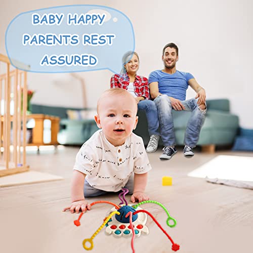 Montessori-Spielzeug, Silikon-Zugschnur-Aktivitätsspielzeug, sensorisches Spielzeug für Kleinkinder, Reisespielzeug für Babys, Geschenk zur Entwicklung feinmotorischer Fähigkeiten für 18 Monate+