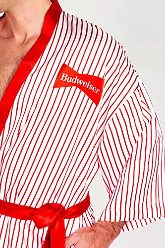 Shinesty Men's Vintage Budweiser Satin The 1876er Striped Robe3