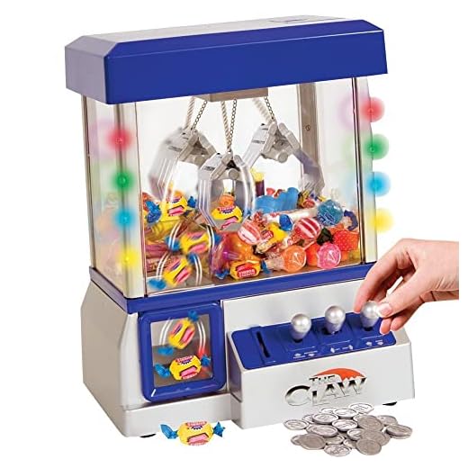 Toy Grabber Claw Machine For Kids – Electronic Arcade-Style Game for Kids and Parties – Ideal For Use With Small Toys / Candy – Features LED Lights and Sound Effects, 13.5 x 10 x 7.5 inches