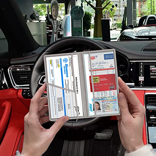 Image of TOURSUIT Car Registration & Insurance Card Holder, Grey