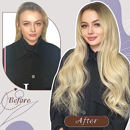 Image of Full Shine 22 Inch Weft Hair Extensions 105G, Balayage Hair Weft | Color 3 Fading To 8 And 613 Blonde, Straight Brazilian Hair, Remy Hair Extensions, Daily Wear