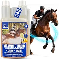 EMMA Selen Vitamin E Lysin Liquid für Pferde mit Selen Vitamin E Lysin hochdosiert I Pferd Vitamine komplex Unterstützung Energie Leistung stärkt Muskulatur & Regeneration I Muskelaufbau Pferd 1 L