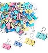 M&G Binder Clips 88 Pcs Colorful Assorted Size Clips, Medium Clips 1in*48Pc& Small Clips 0.75in*4...
