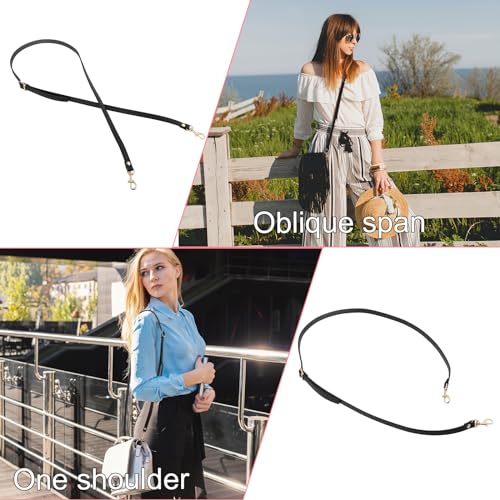 Telooco Verstellbarer Schultergurt Frauen Leder Schulterriemen Trageriemen 105–120 cm Längenverstellbarer Gurt Riemen für Geldbörse Umhängetasche Handtasche (Schwarz)