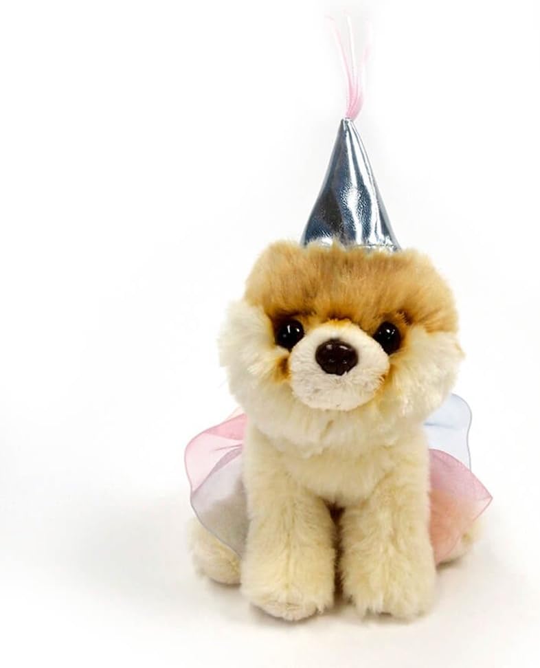 GUND World’s Cutest Dog Boo Itty Bitty Boo #046 Princess Stuffed Animal Plush, 5", Ivory/Silver (4060864)