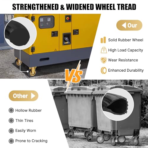 Image of WBD WEIBIDA 8 in Heavy Duty Industrial Casters Wheel,800 Lbs Per Heavy Duty Rigid Plate Casters, No Floor Marks 8 Inch Rubber Wheels for Toolbox,Workbench,Doliies (2 Rigid, Free Spanner)