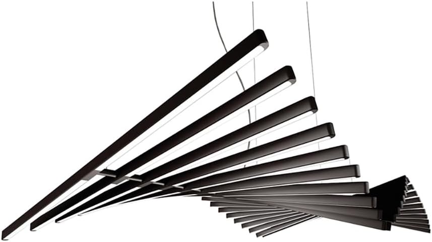 Designer Chandelier Modern Style Dimmable LED Pendant Light Remote Control Kitchen Island Dining Room Hanging Lamp (Matte Black, 30 Lights)