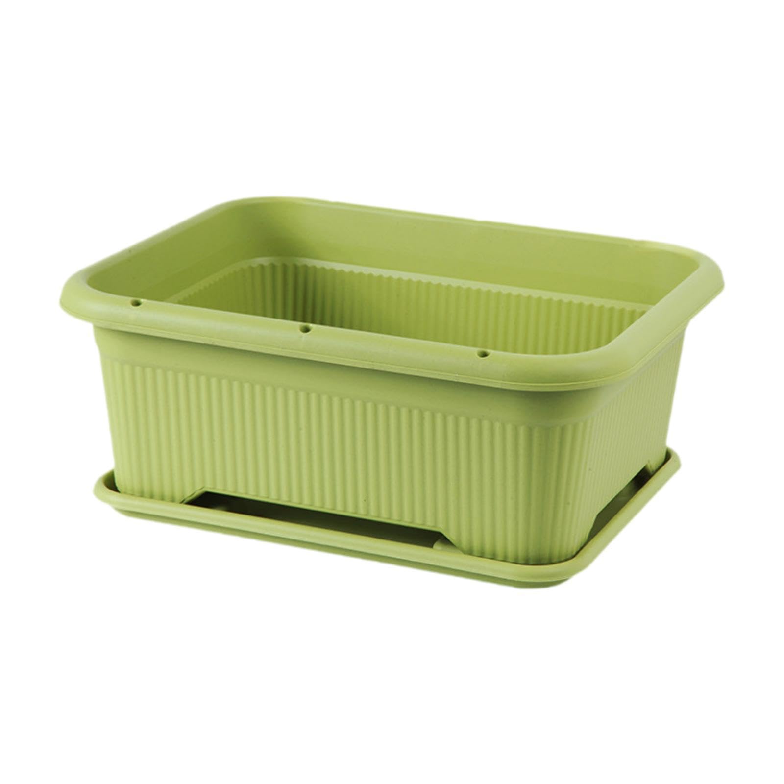UJEAVETTE Flower Box with Drainage Holes Rectangular Household Decor Vegetable Planter Green-image-25