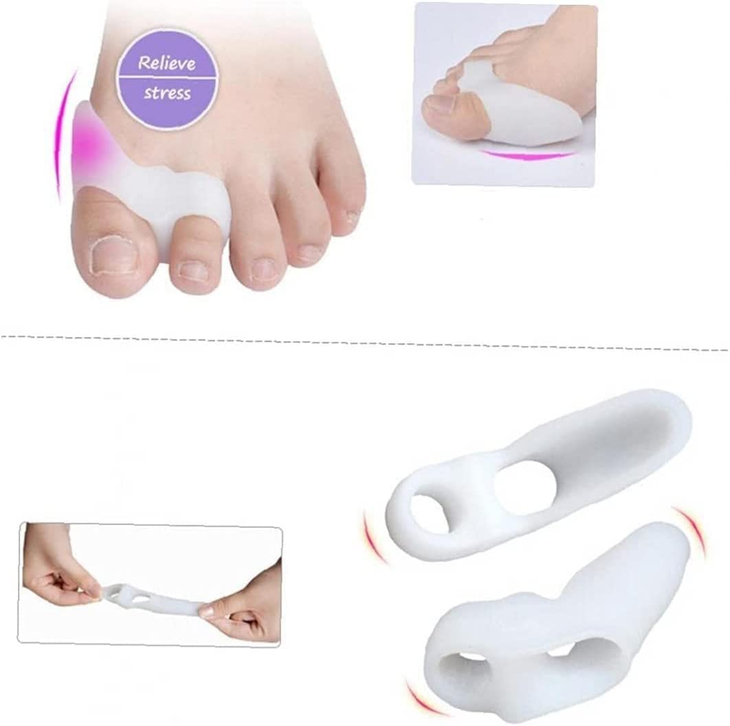 Separadores de dedos, separador de dedos, separador de dedos blandos Práctico estirador de dedos de silicona de 2 orificios Corrector de hallux valgus portátil Alisador Herramientas for el cuidado de