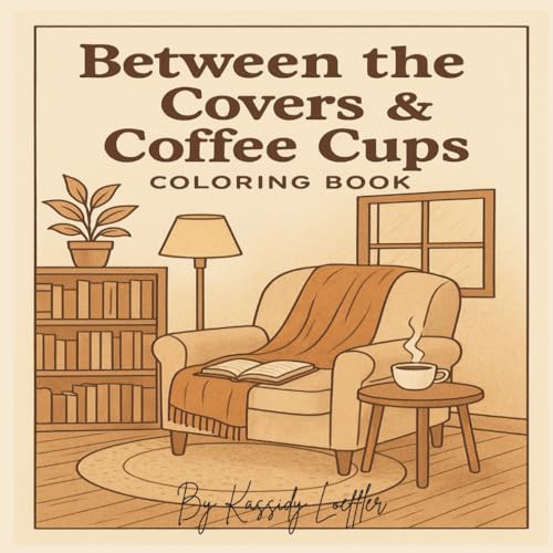 Between the Covers & Coffee Cups: A Cozy Book Nook to Color. - Görsel 2