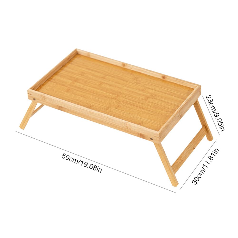Foldable Serving Tray Table Wooden Serving Tray Wooden Food Tray Bed Dining Tray Desk Wooden Tea Tray Foldable Dining Table for Dinner Afternoon Tea Living Room and Bedroom