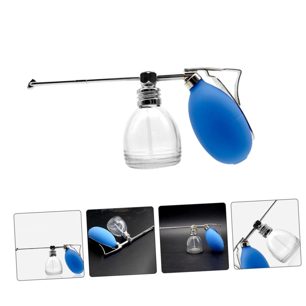 Healvian Bottiglia Spray Ricaricabile in Vetro Blu per Polveri Cosmetiche | Uso Viaggio e Casa, Smontaggio Semplice, Riutilizzo Ripetuto, Formato Compatto