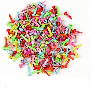 Split Pins,200 Pcs Mini Brads Metal Paper Fasteners Coloured Brad Fasteners Pastel Round Brads for Craft Stamping Scrapbooking DIY 5.5 * 11MM