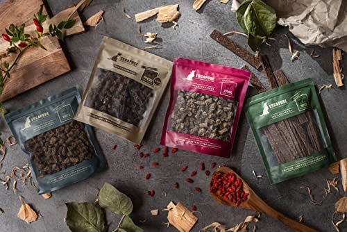 ESCAPURE Hupferl - Hunde Leckerli aus Ziegenfleisch in Premium QualitŠt - 98% Muskelfleisch - Protein Trainingssnacks ohne kŸnstliche Zusatzstoffe & Getreide (150g)