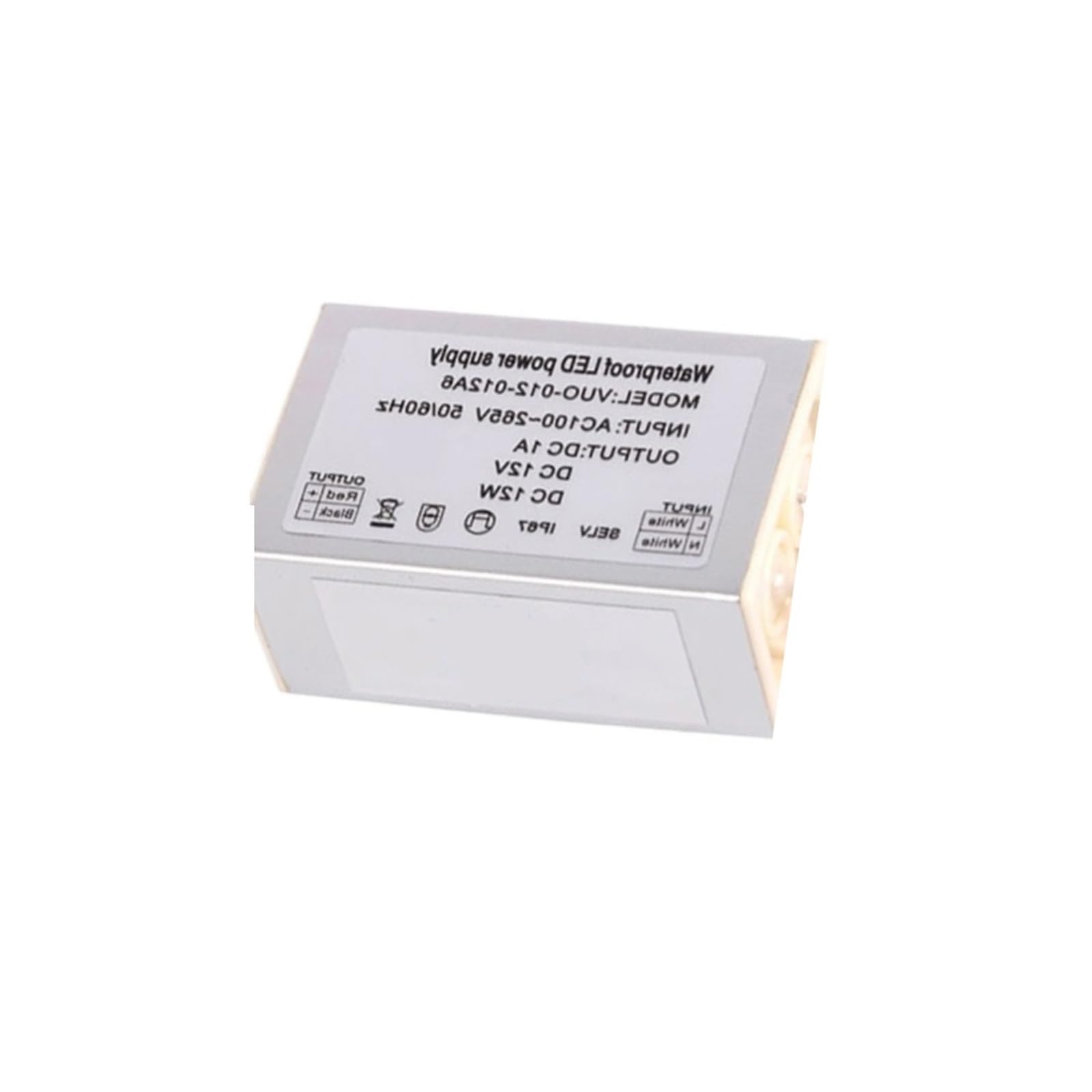 Trasformatore di illuminazione impermeabile CA a CC 12V 24V 12W 20W 36W 100W Alimentatore switching Driver LED for striscia Alta Affidabilità(12W,12V)