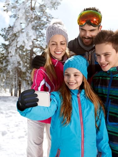 Image of SATINIOR 2 Pairs Kids Waterproof Winter Snow Gloves Ski Gloves for Boy Girl Outdoor Warm Thickening Snowboard