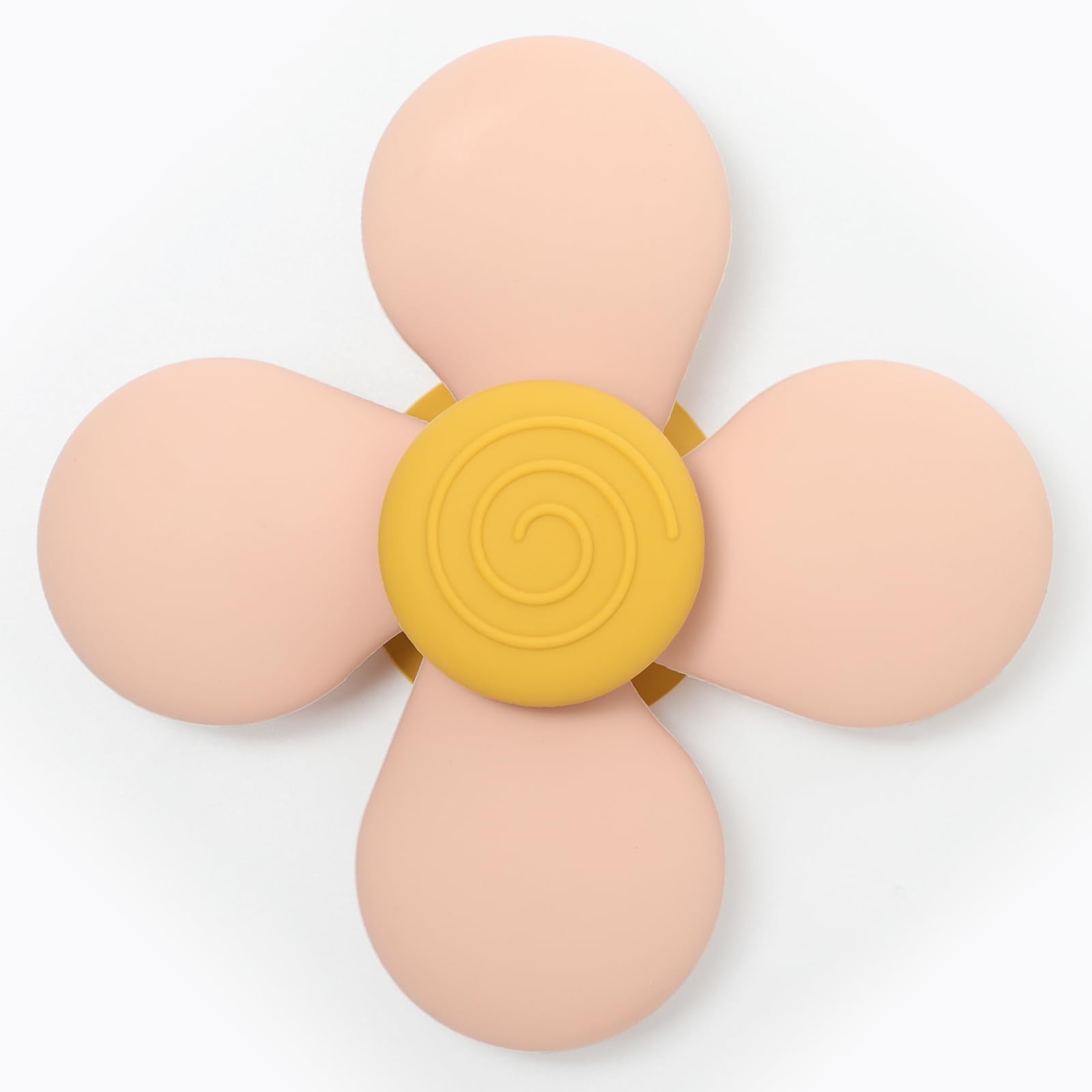 Suction Cup Spinner Toy, Silicone Babies Sensory Spinner for Bath and Travel Play, BPA Free (Blush (Pinwheel))