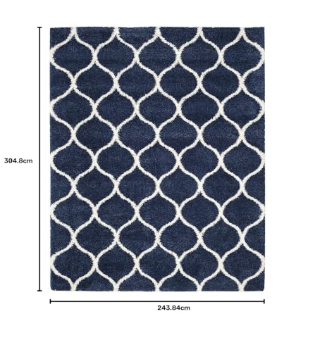 Image of Carpet for Living Room 8x10 Feet Anti Skid Rug Colour Blue