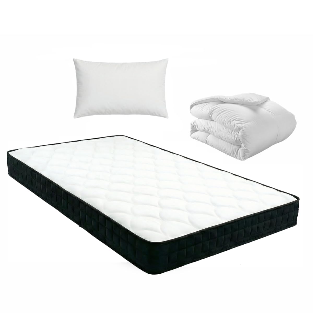 Kit 3 Pezzi: Materasso Singolo 80x190x16cm, Cuscino 40x70, Piumone 140x200 (1)