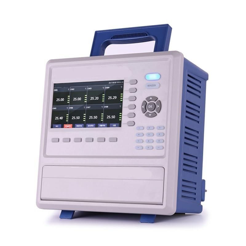 Multichannel Temperature & Data Recorder, 7-inch Color Touchscreen Display for Industrial Temperature Monitoring & Lab Data Acquisition