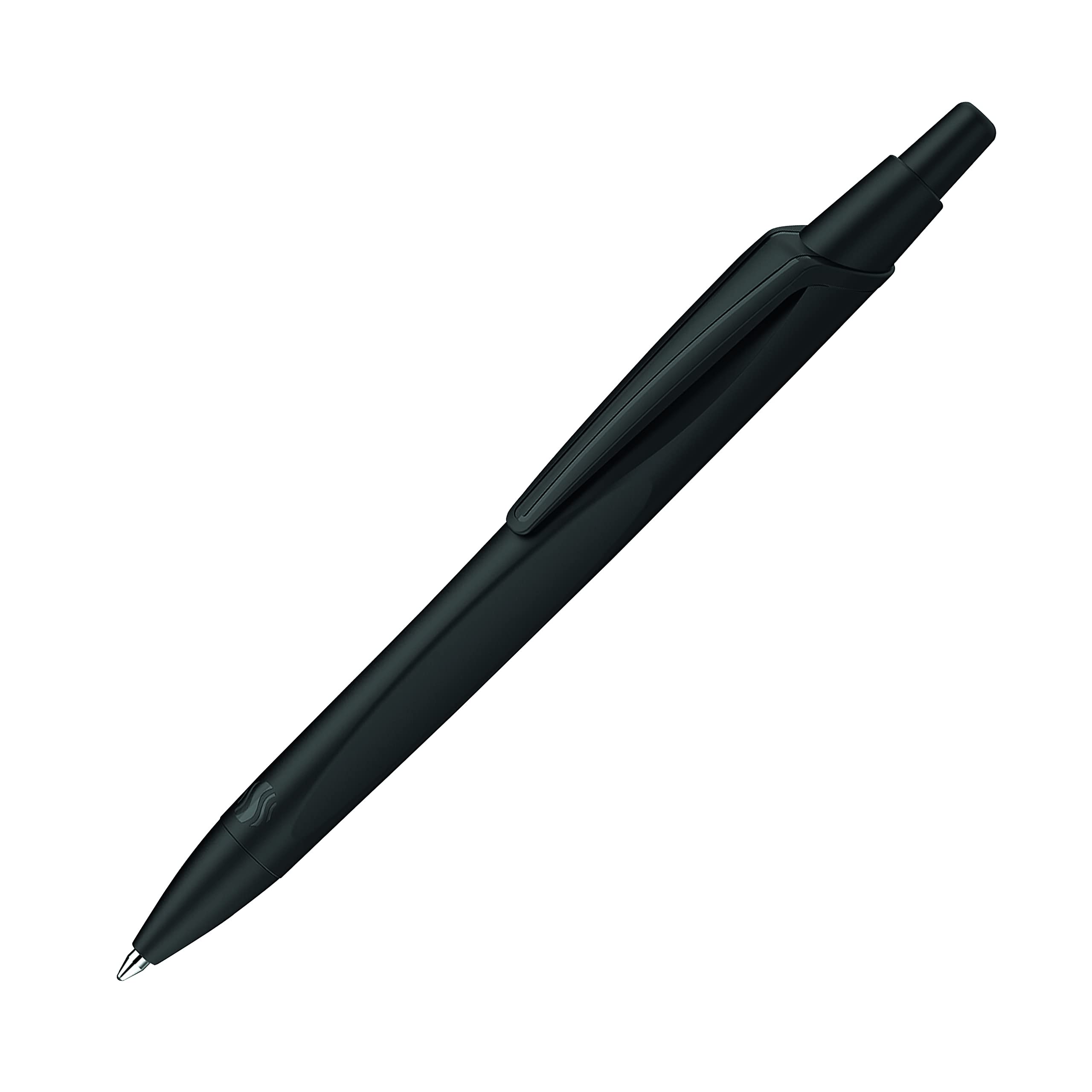 Schneider Bolígrafo Reco, M (mediano), recargable y retráctil, barril negro, caja de 20 bolígrafos, tinta negra (131811)