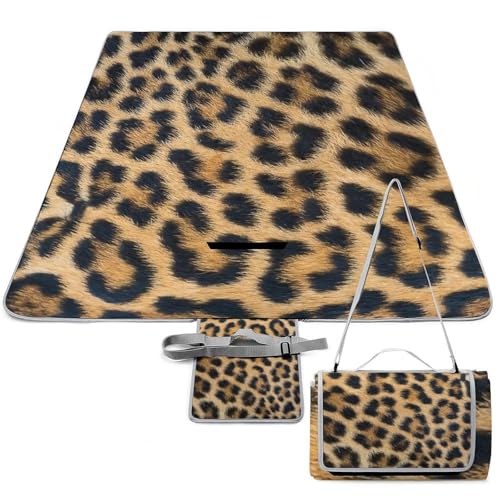 Couverture de pique-nique pliable pour sol humide avec tapis de camping imperméable léopard - 2