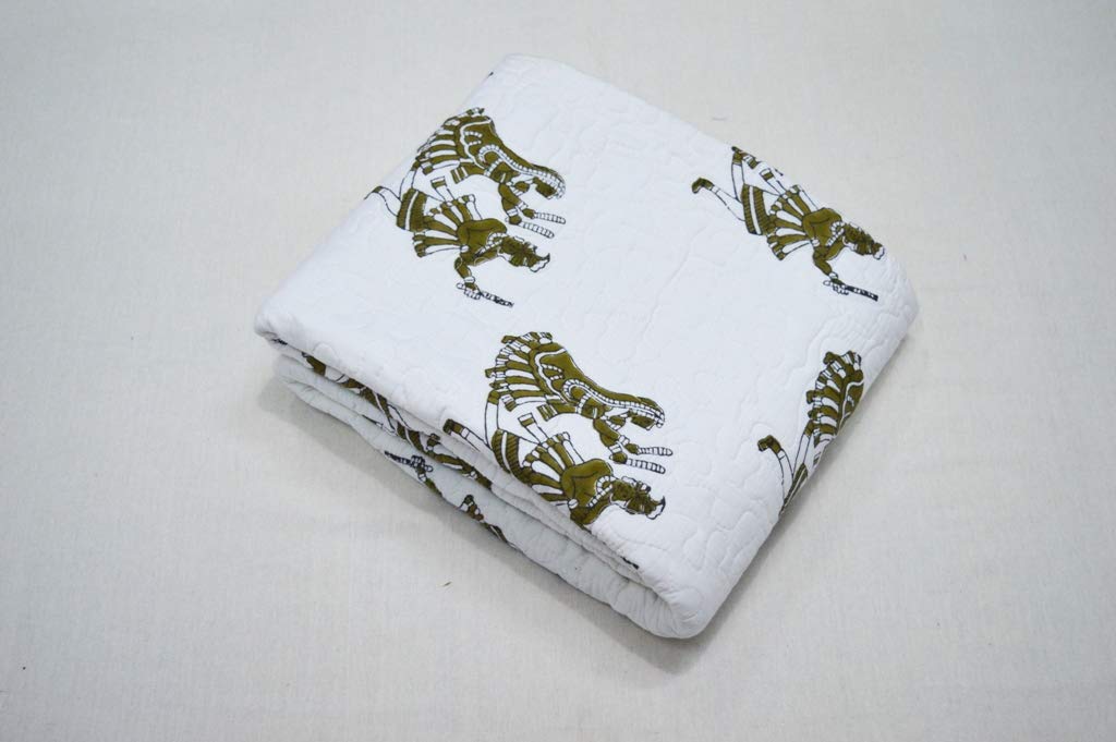 Baby Quilt Indian Indigo Patchwork Print Blanket Unisex Baby Bedding Art Quilt