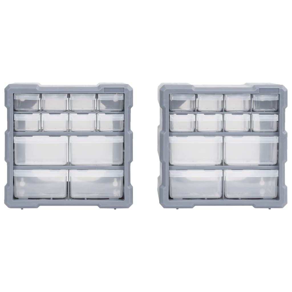 Organizador de múltiples cajones con 38 cajones, 52 x 16 x 37 cm, organizador de herramientas de plástico resistente a los golpes para tuercas, pernos, tornillos como caja de manualidades