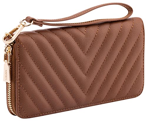 Brentano Vegan Leather Slim Single-Zipper Chevron Embroidered Wallet with Removable Wrist Strap product thumbnail 9