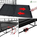VOUNOT® Dog Crate Portable Pet Crate Foldable Secure Puppy Cage with Durable Crate Cover 2 Doors, Removable Slide Tray, 2 Carry Handles, XXL 48 Inches, Black - Image 5
