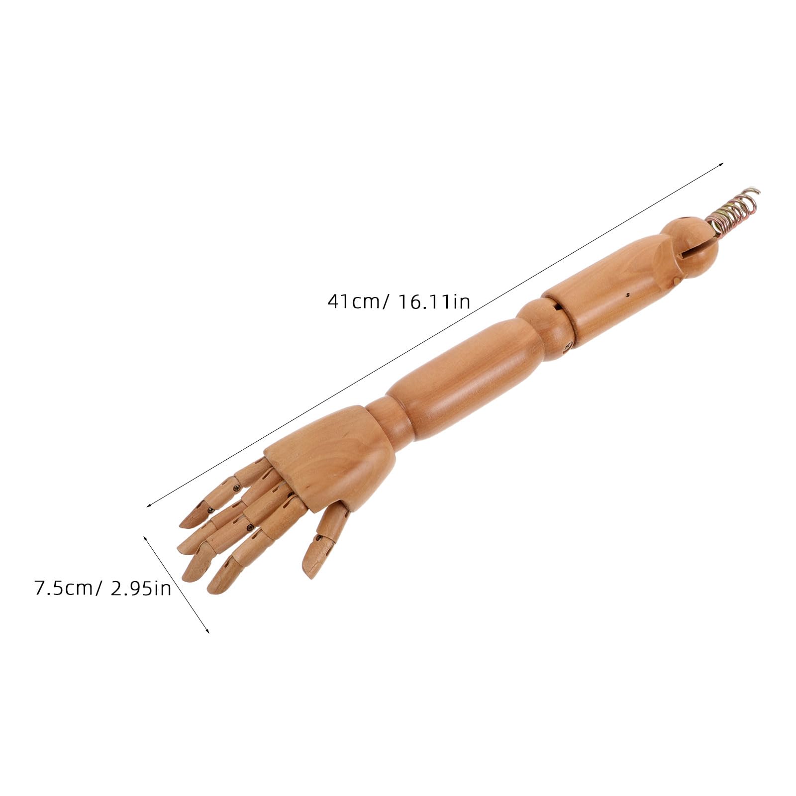 Bras Articulé en Bois Massif Main Flexible pour Mannequin Garçon et Filles, Équipé de Joints Mobiles, Adapté à L'Affichage de Mode et Travaux de Dessin