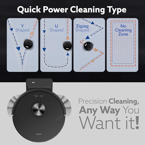 Image of AGARO Alpha Pro Robot Vacuum Cleaner, 2-in-1 Vacuum & Mop, 8000Pa Suction, LiDAR Navigation, App Control, Up to 150min Runtime, Automatic Cleaning, Rechargeable Robotic Vacuum for Hard Floor & Carpet
