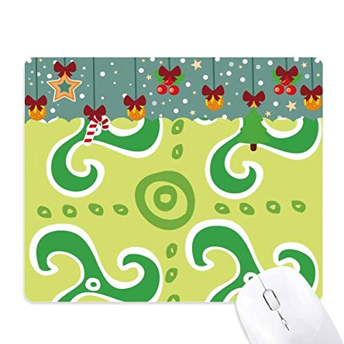 Tapis de Noël en caoutchouc vert motif totems du Mexique pour cadeau de bureau